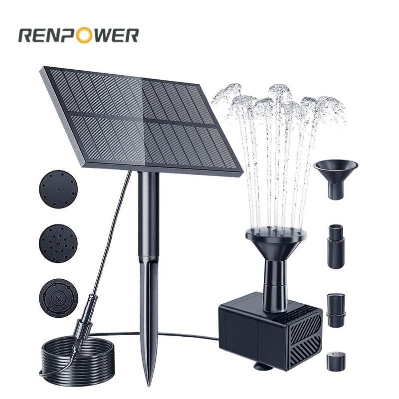 Popular Solar Fountain 1.5W Ground Plug Square Split Fountain Outdoor Courtyard Rockery Water Landscaping